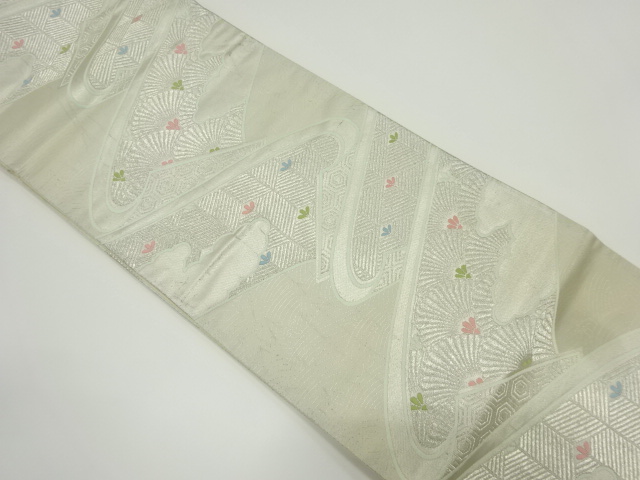 アンティーク　流水に若松・菊模様織り出し袋帯（材料）